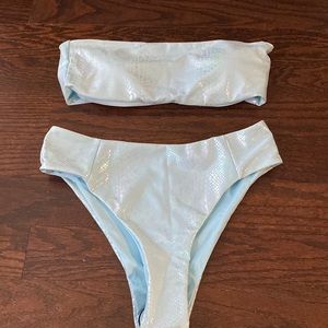 Mermaid High Waisted Strapless Bikini
